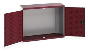 40014013.** cubio cupboard with perfo doors. WxDxH: 1300x525x1000mm. RAL 7035/5010 or selected